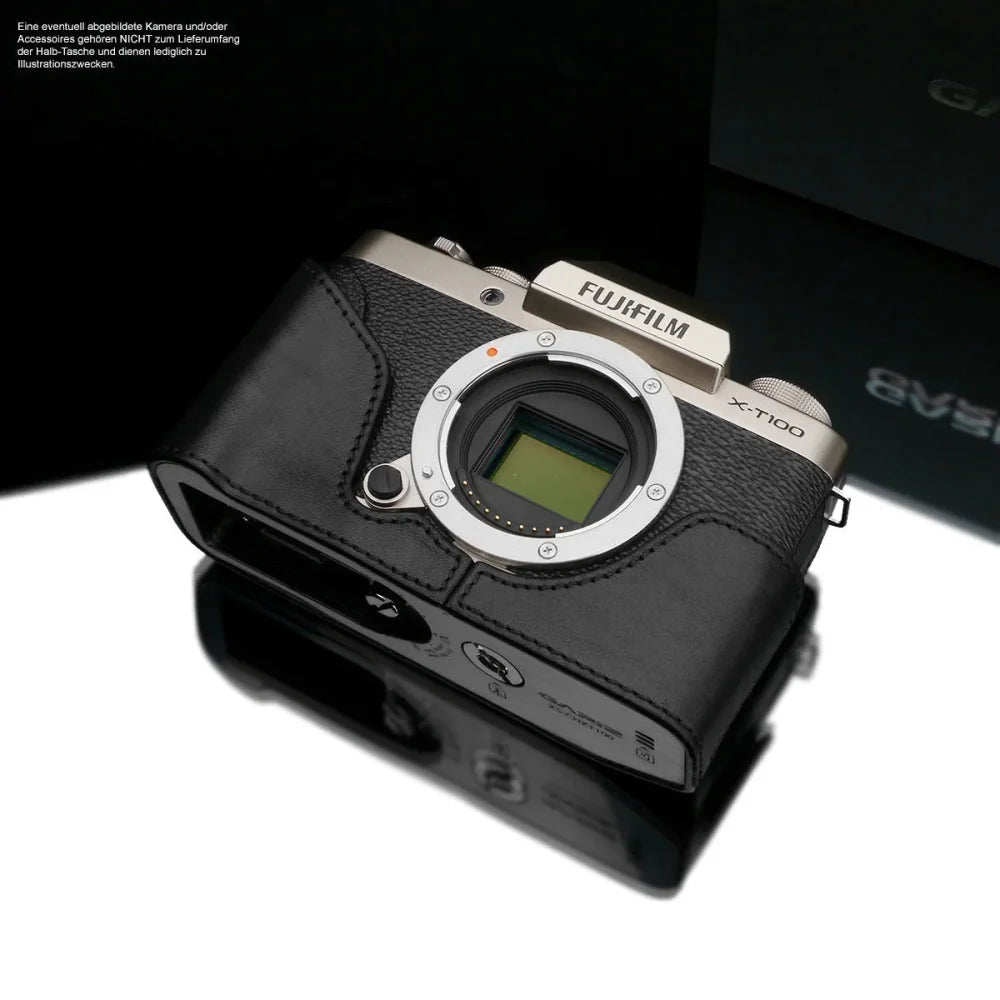 Half Case Bereitschaftstasche | Fuji, Leder, Schwarz | Gariz Design | Kameratasche Für Fujifilm X-t100 | Leder | Gariz Design | Schwarz |