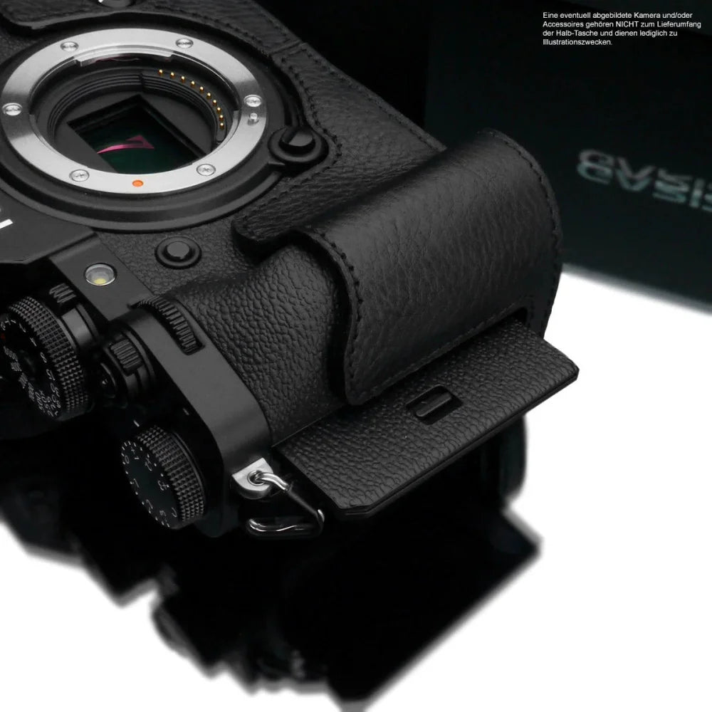 Half Case Bereitschaftstasche | Fuji, Leder, Schwarz | Gariz Design | Kameratasche Für Fujifilm X-t4 Systemkamera Aus Schwarzem Leder Von