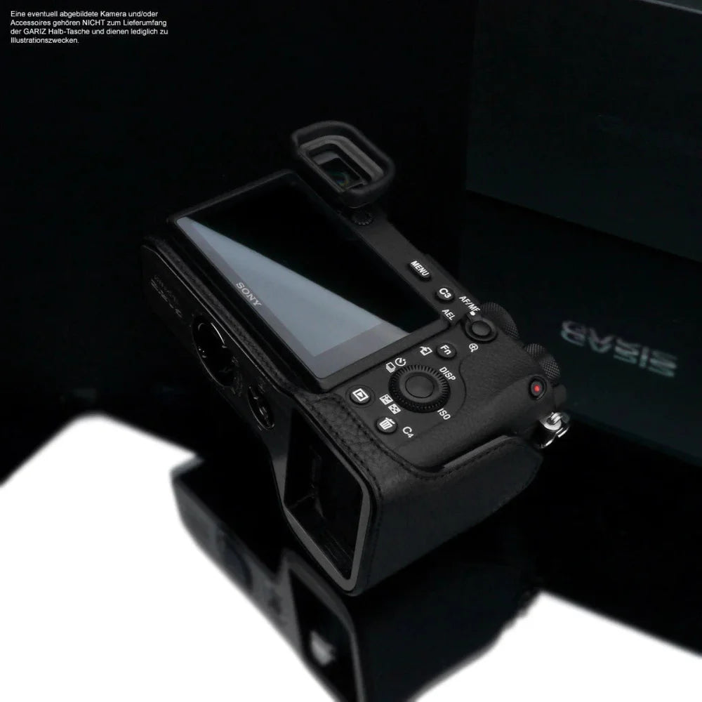 Half Case Bereitschaftstasche | Leder, Schwarz, Sony | Gariz Design | Kameratasche Für Sony A6600 | Ilce-6600 | Aus Leder In Schwarz Von