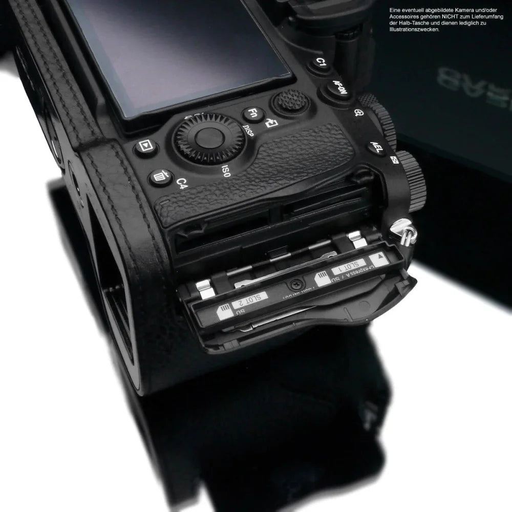 Bolso cámara para Sony A7 IV ILCE-7M4 piel en negro de Gariz