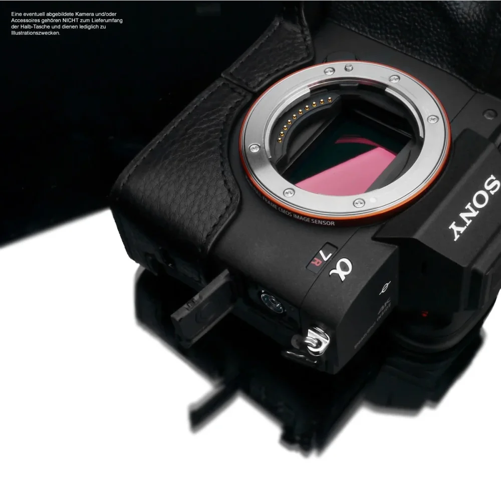 Half Case Bereitschaftstasche | Leder, Schwarz, Sony | Gariz Design | Kameratasche Für Sony A7r Iv Und Sony Alpha 7r Iva | Leder Schwarz |