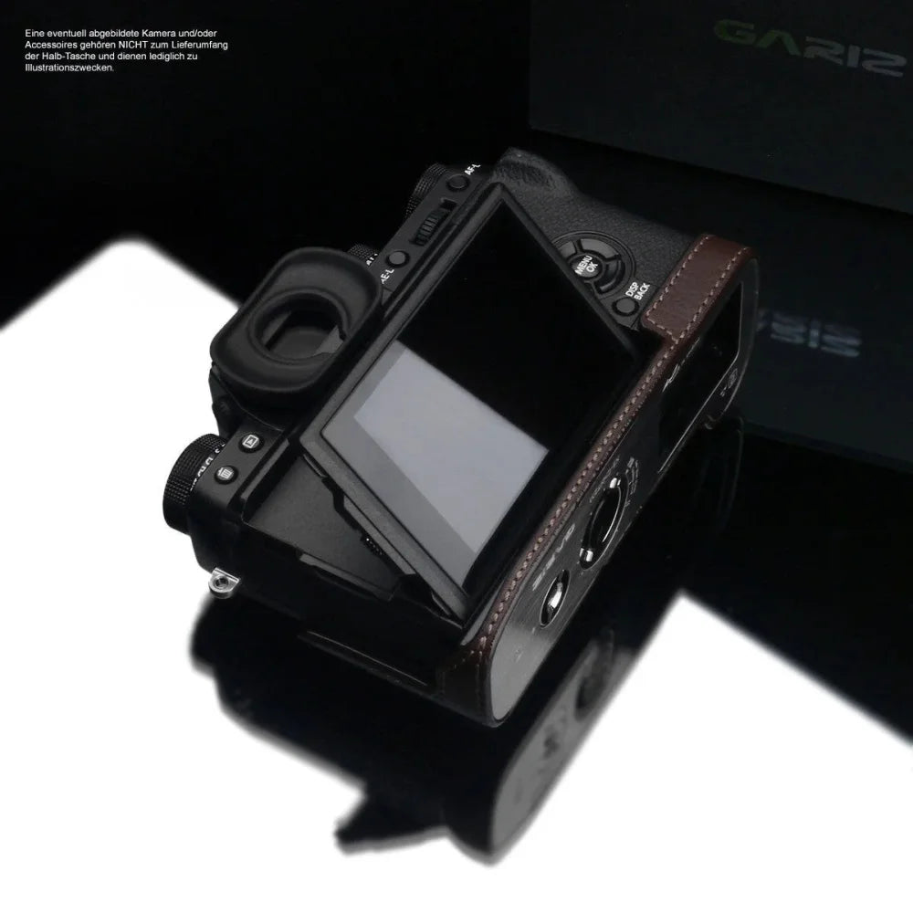 Half Case Bereitschaftstasche | Dunkelbraun, Fuji, Leder | Gariz Design | Kameratasche Ledertasche Tasche Für Fuji X-t3 X-t2 | Leder Braun |