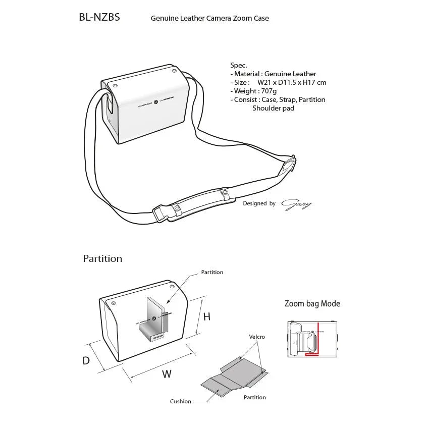 Fototaschen | Leder, Schwarz | Gariz Design | Kleine Fototasche Aus Leder Für Systemkameras & Spiegelreflex | Schwarz | Gariz