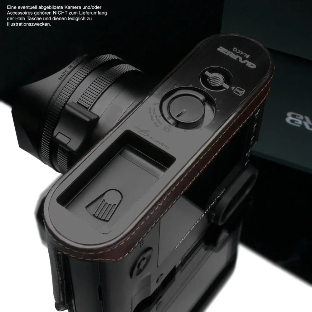 Half Case Bereitschaftstasche | Dunkelbraun, Leder, Leica | Gariz Design | Leder Fototasche Für Leica q (typ 116) Und Leica Q-p In Braun Von