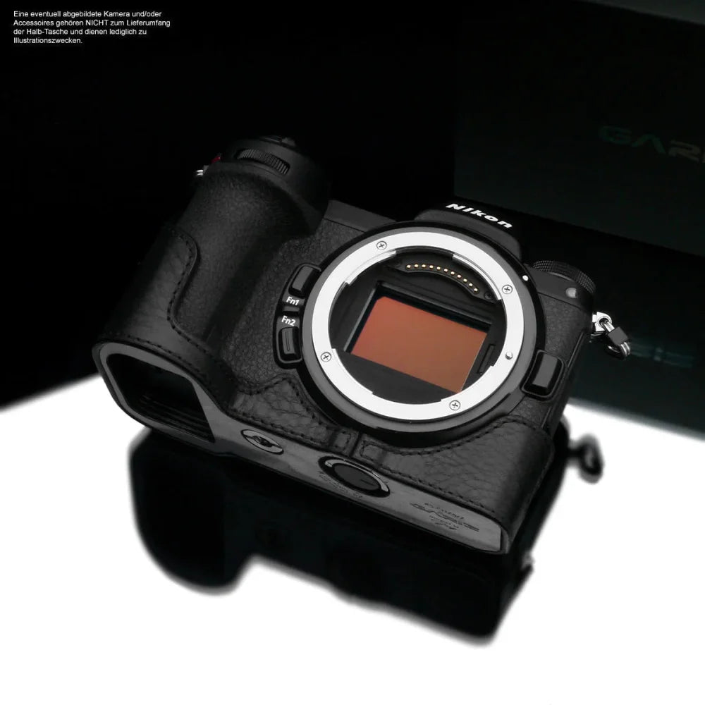 Half Case Bereitschaftstasche | Leder, Nikon, Schwarz | Gariz Design | Leder Kameratasche Für Nikon Z6 Und Nikon Z7 Von Gariz Design In