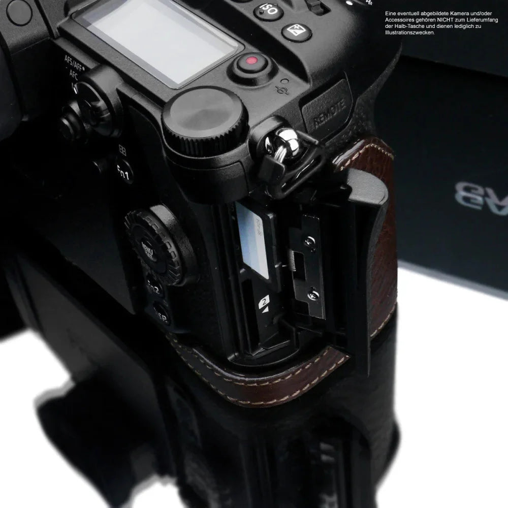 Half Case Bereitschaftstasche | Dunkelbraun, Leder, Panasonic | Gariz Design | Leder Kameratasche Für Panasonic G9 Von Gariz Design In Braun