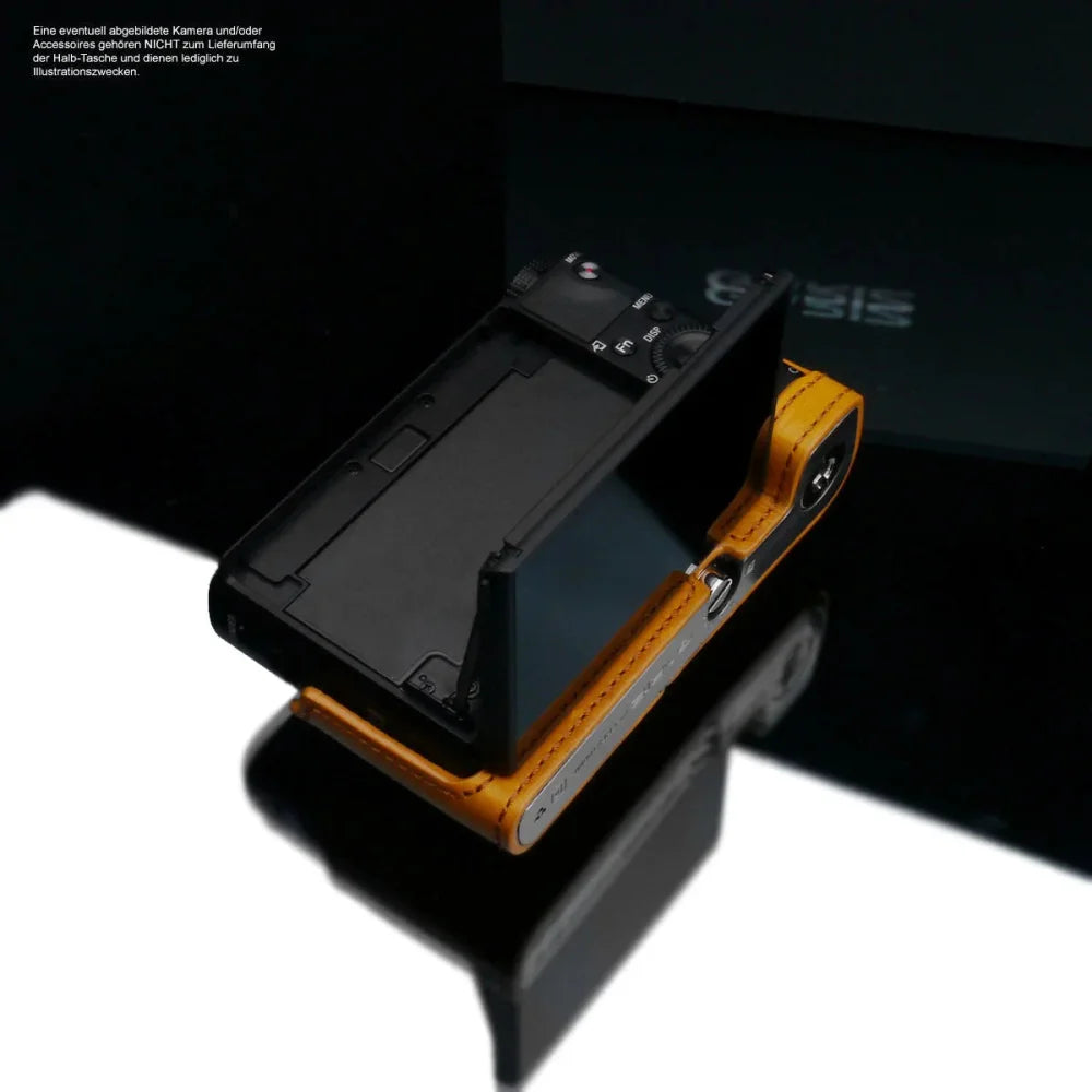 Half Case Bereitschaftstasche | Khaki / Grün, Leder, Sony | Gariz Design | Leder Kameratasche Für Sony Rx100 Vii Rx100 Vi In Gelb Von Gariz