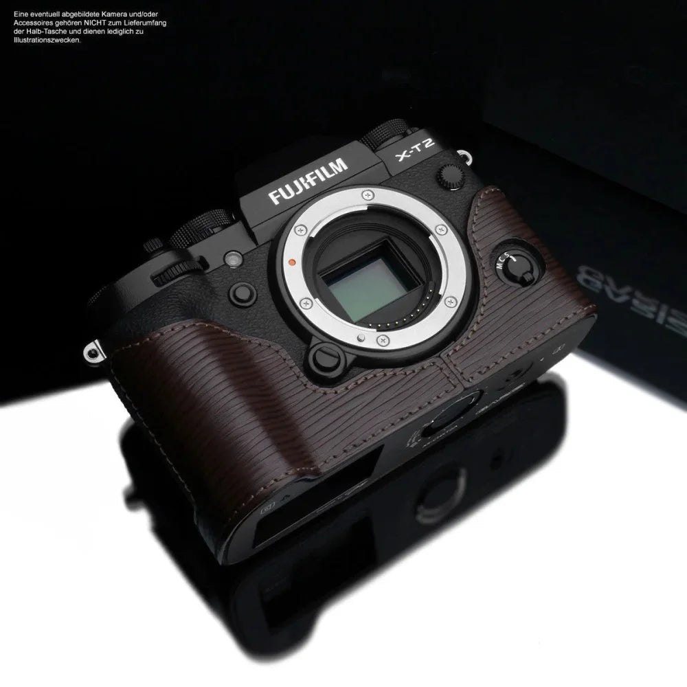 Half Case Bereitschaftstasche | Dunkelbraun, Fuji, Leder | Gariz Design | Leder Kameratasche Tasche Für Fujifilm X-t3 Und X-t2 Von Gariz |