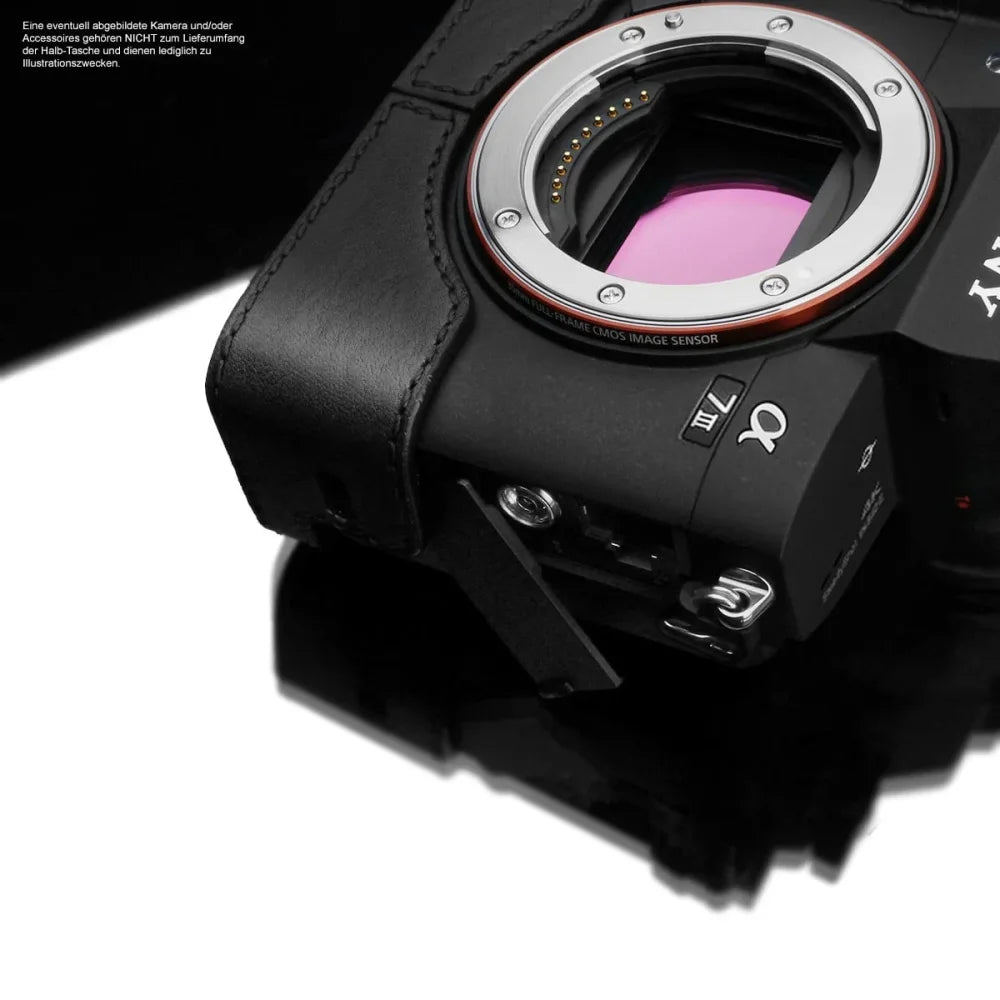 Half Case Bereitschaftstasche | Leder, Schwarz, Sony | Gariz Design | Leder Tasche Für Sony Alpha A7r Iii Sony Alpha 7 Iii Sony A9 In
