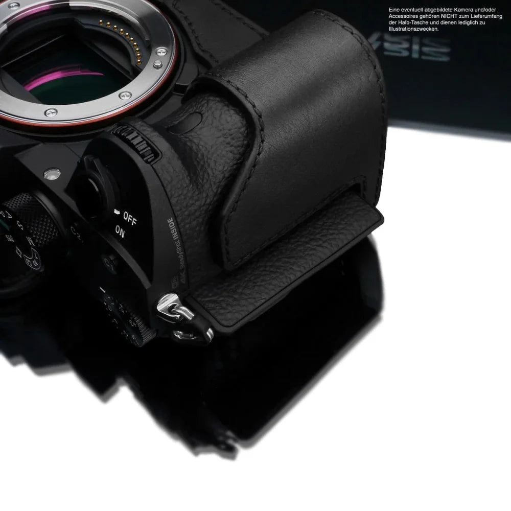 Half Case Bereitschaftstasche | Leder, Schwarz, Sony | Gariz Design | Leder Tasche Für Sony Alpha A7r Iii Sony Alpha 7 Iii Sony A9 In
