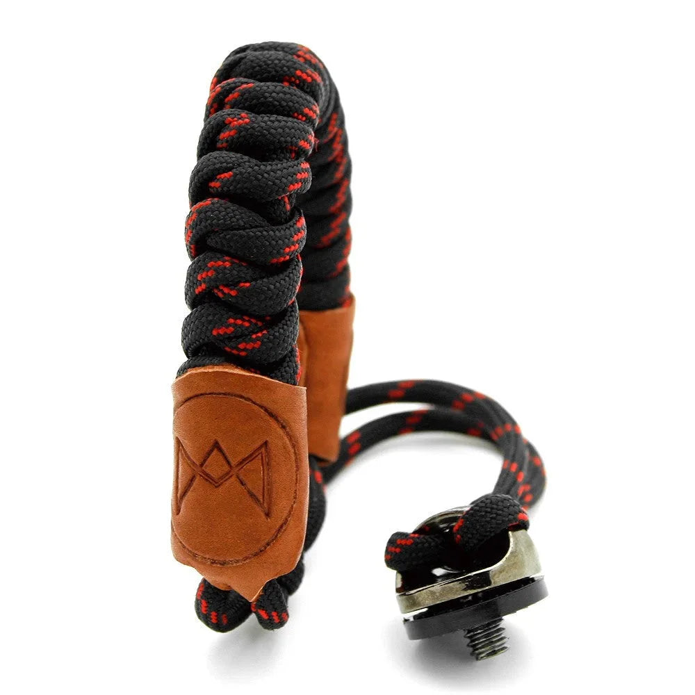 Handschlaufe | Leder, Schwarz Und Rot, Seil | Monarch Vii | Paracord Kamera Handschlaufe In Schwarz Rot | Monarch Straps Vii Boa | Handmade