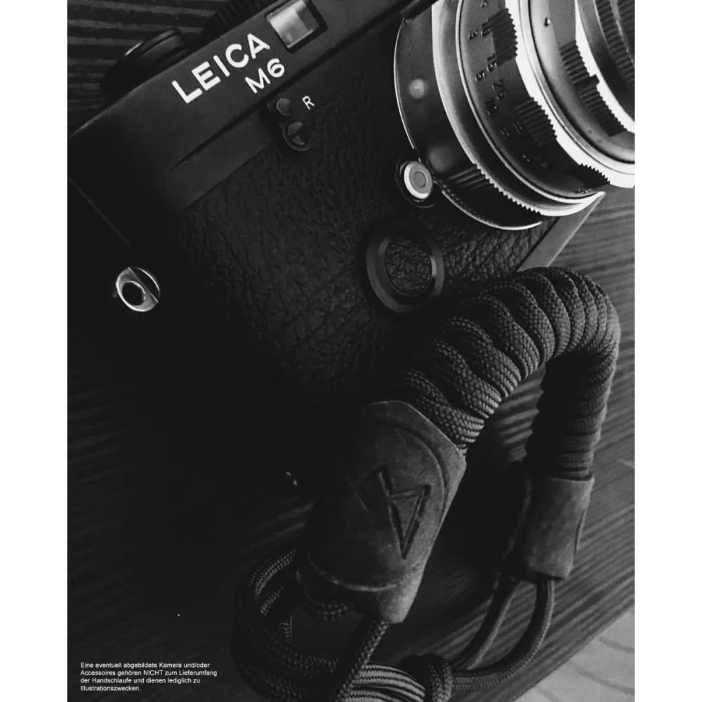 Handschlaufe | Leder, Schwarz Und Rot, Seil | Monarch Vii | Paracord Kamera Handschlaufe In Schwarz Rot | Monarch Straps Vii Boa | Handmade