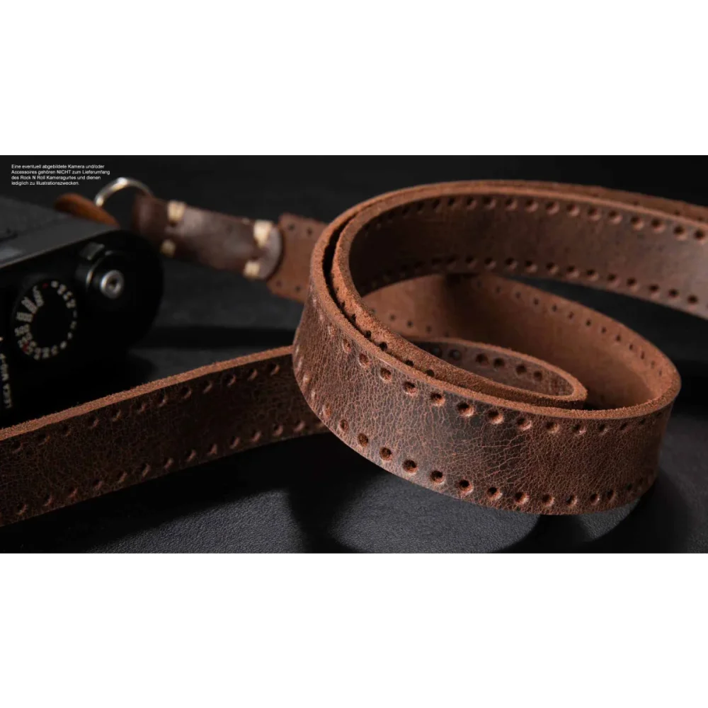 Kameragurte | Dunkelbraun, Leder | Rock n Roll Camera Straps And Bags | Retro Kamera Schultergurt Aus Leder Im Antik Finish | Braun | Rock n