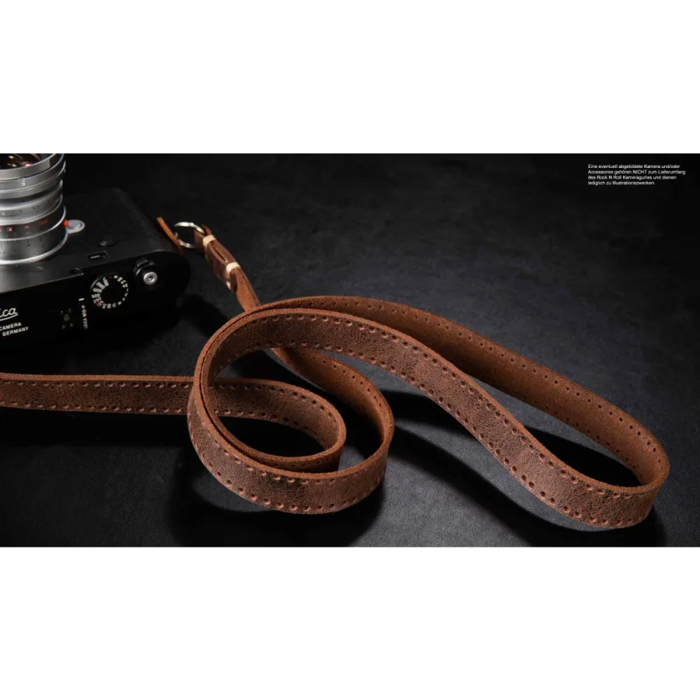 Kameragurte | Dunkelbraun, Leder | Rock n Roll Camera Straps And Bags | Retro Kamera Schultergurt Aus Leder Im Antik Finish | Braun | Rock n