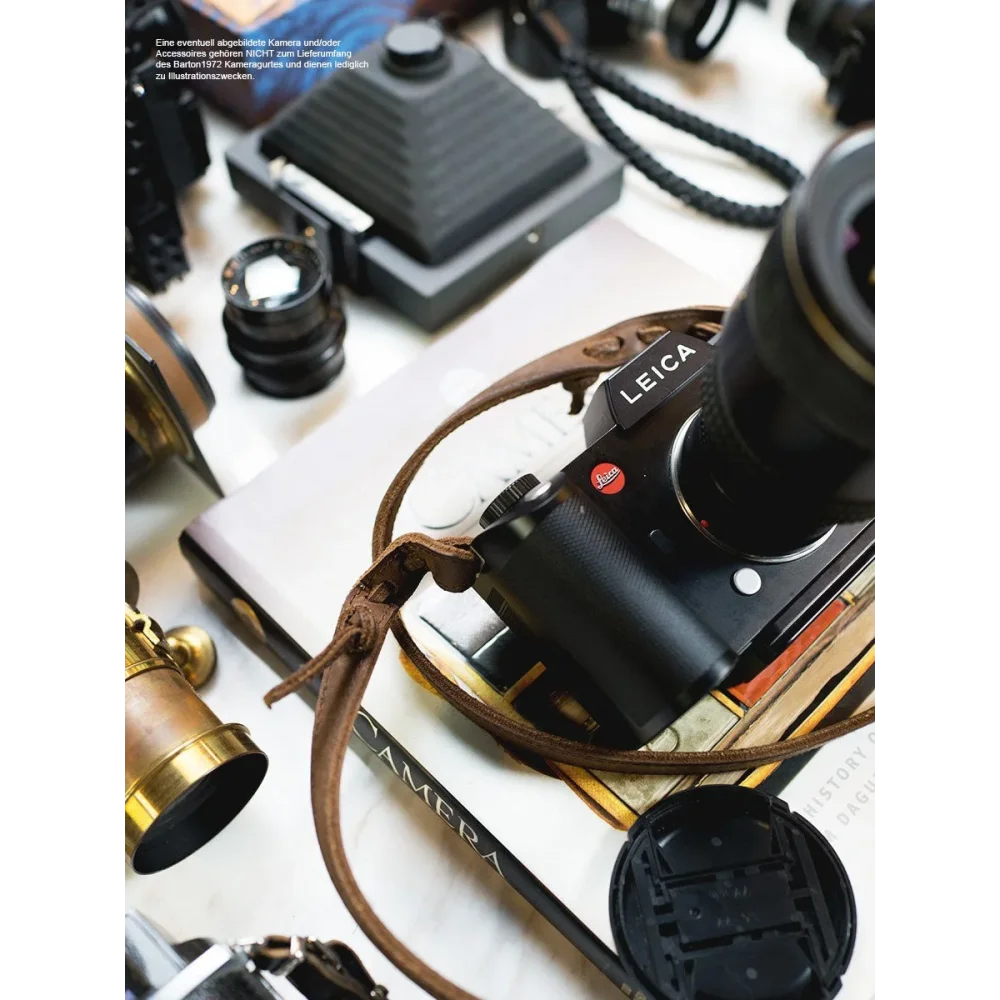 Kameragurte | Dunkelbraun, Leder | Barton 1972 | Retro Kameragurt Aus Leder | Design Für Flachösen | Barton 1972 | Vintage Braun