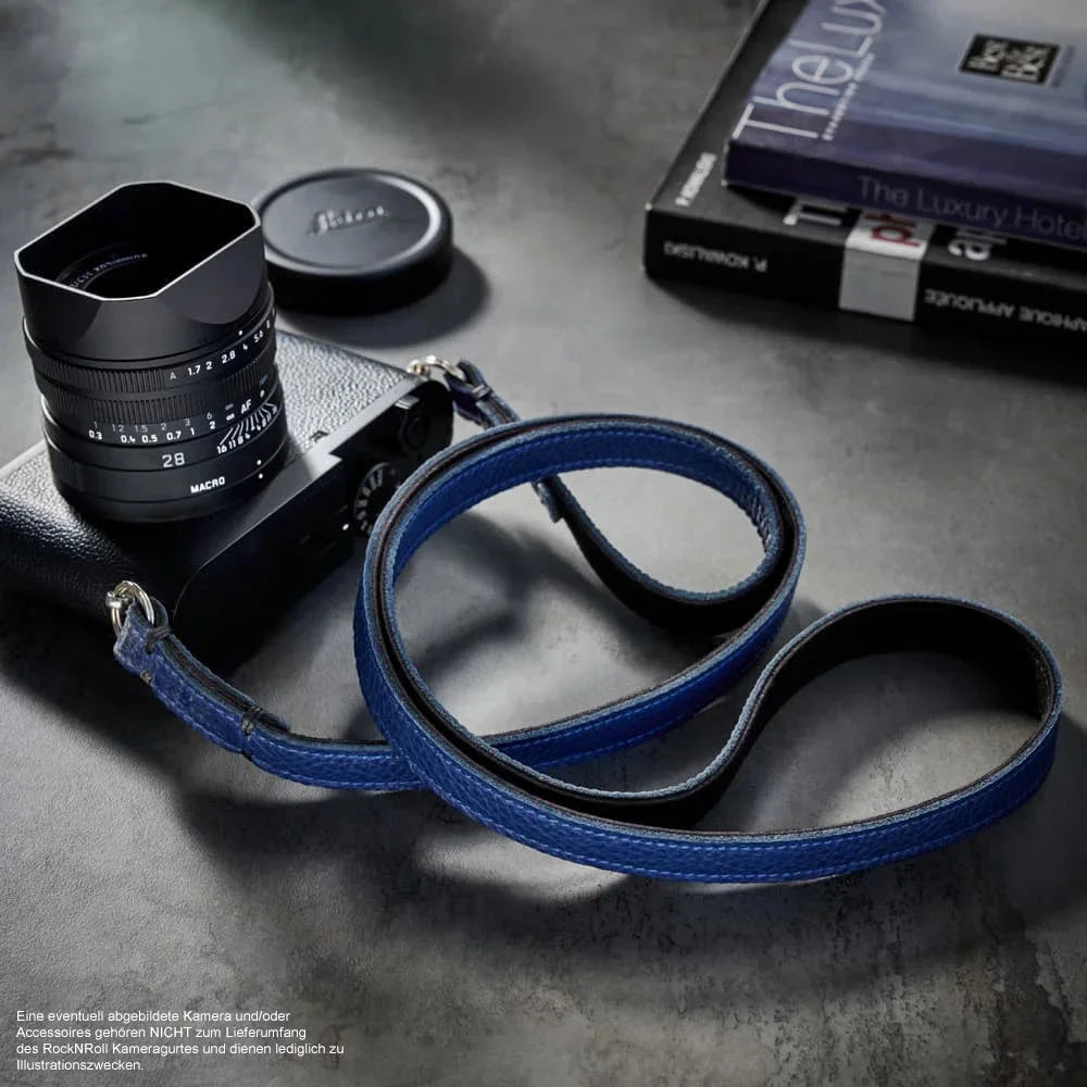 Kameragurte | Blau, Leder | Rock n Roll Camera Straps And Bags | Schmaler Kameragurt Aus Leder In Blau Von Rock n Roll Camera Straps In