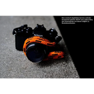 Kameragurte | Leder, Orange, Seil | Sailor Strap | Schultergurt Für Kamera Aus Seil Geflochten | Orange Schwarz | Handgefertigt