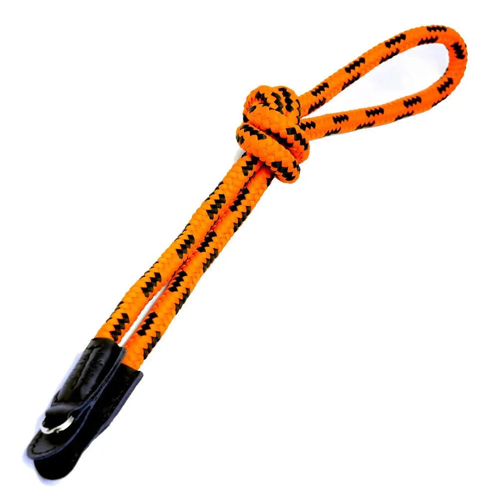 Kameragurte | Leder, Orange, Seil | Sailor Strap | Schultergurt Für Kamera Aus Seil Geflochten | Orange Schwarz | Handgefertigt