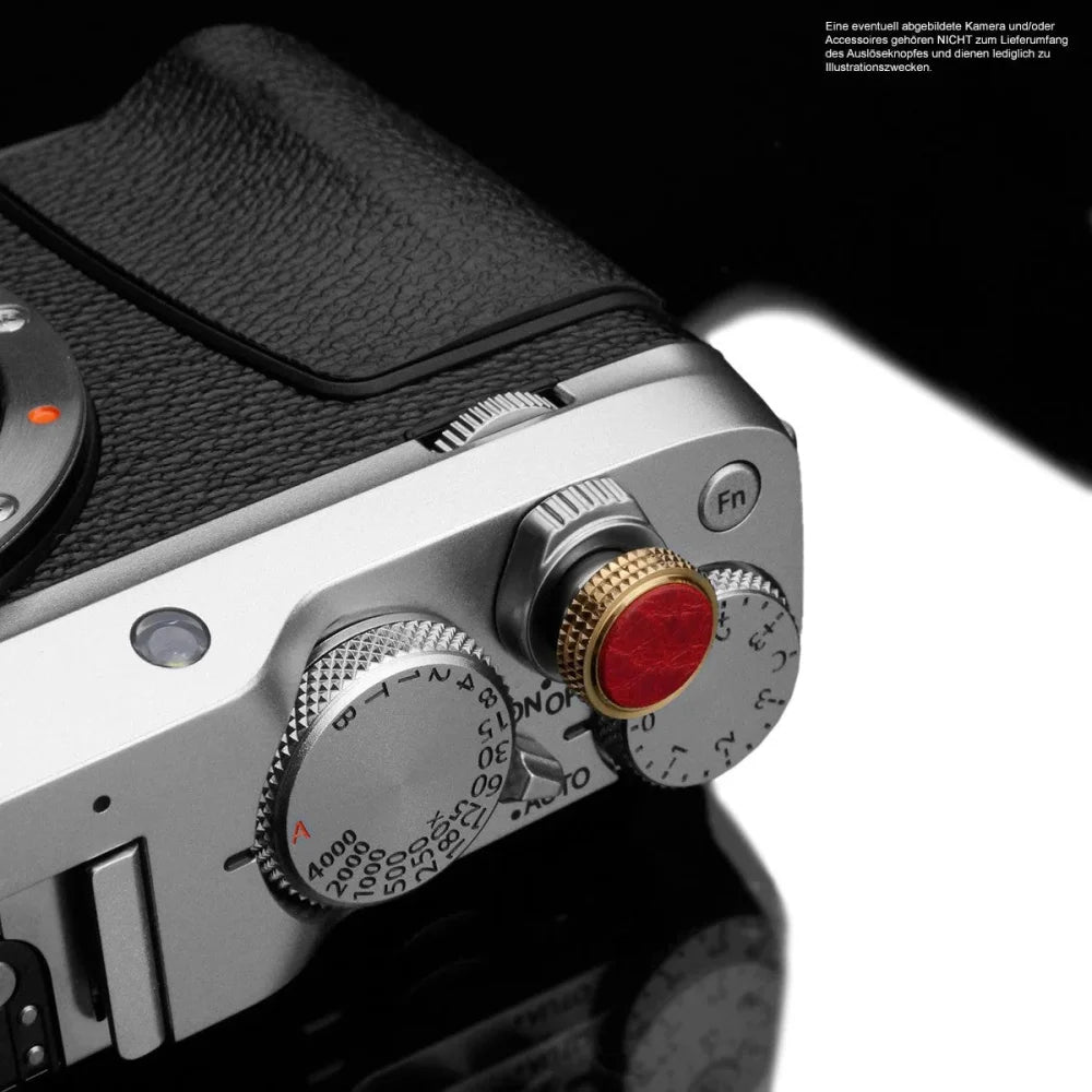 Auslöseknöpfe | Leder, Messing, Rot | Gariz Design | Soft Release Button Für Leica Und Fujifilm | Messing Mit Leder | Rot | Von Gariz