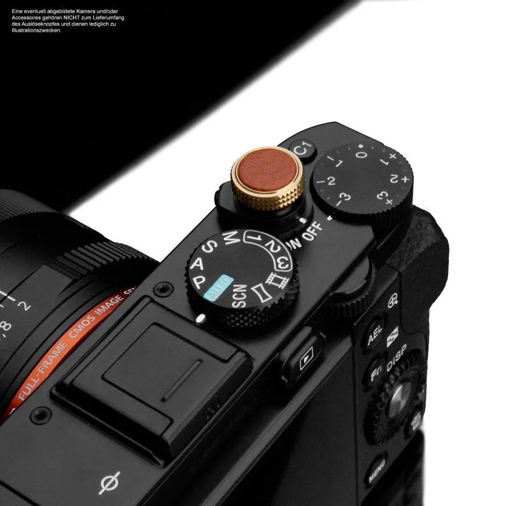 Auslöseknöpfe | Hellbraun, Leder, Messing | Gariz Design | Soft Release Button Von Gariz Für Sony Rx Kamera | Messing | Leder In Hellbraun