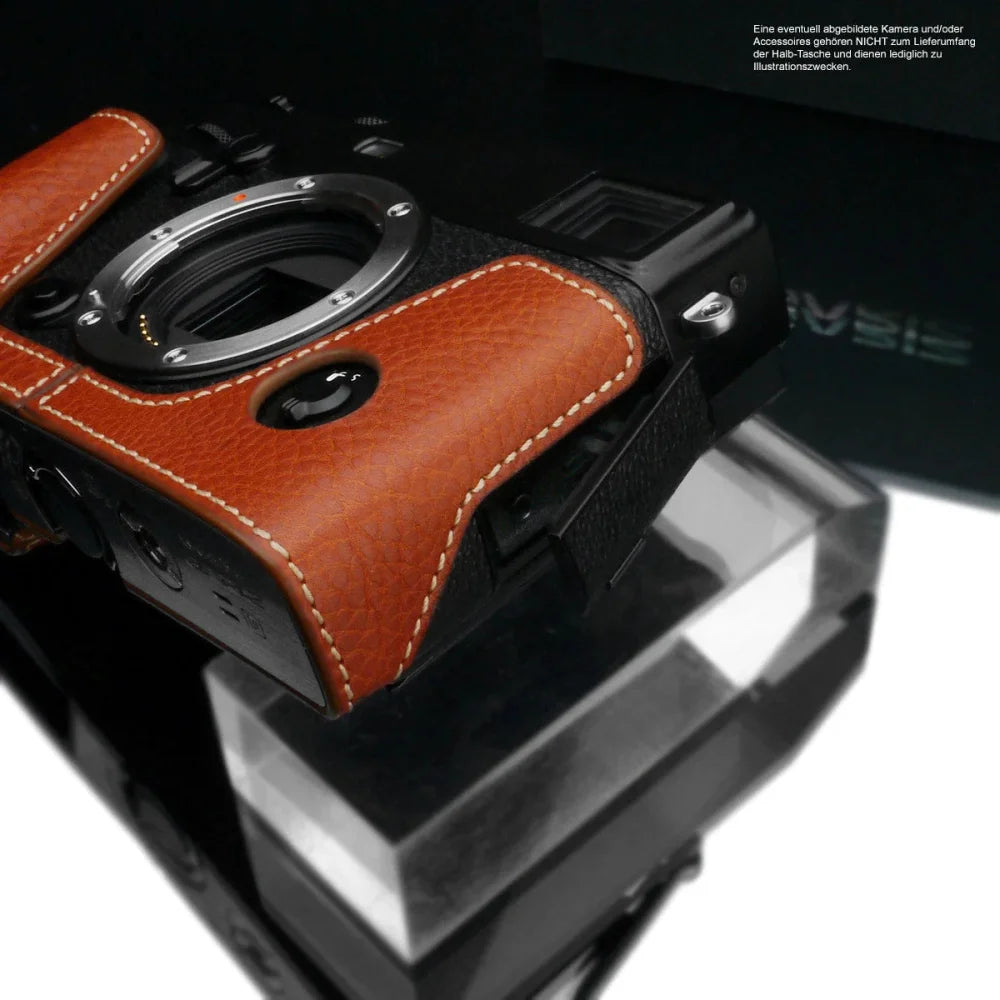 Half Case Bereitschaftstasche | Fuji, Hellbraun, Leder | Gariz Design | Tasche Für Fuji Xpro3 Aus Italienischem Leder Von Gariz Design In