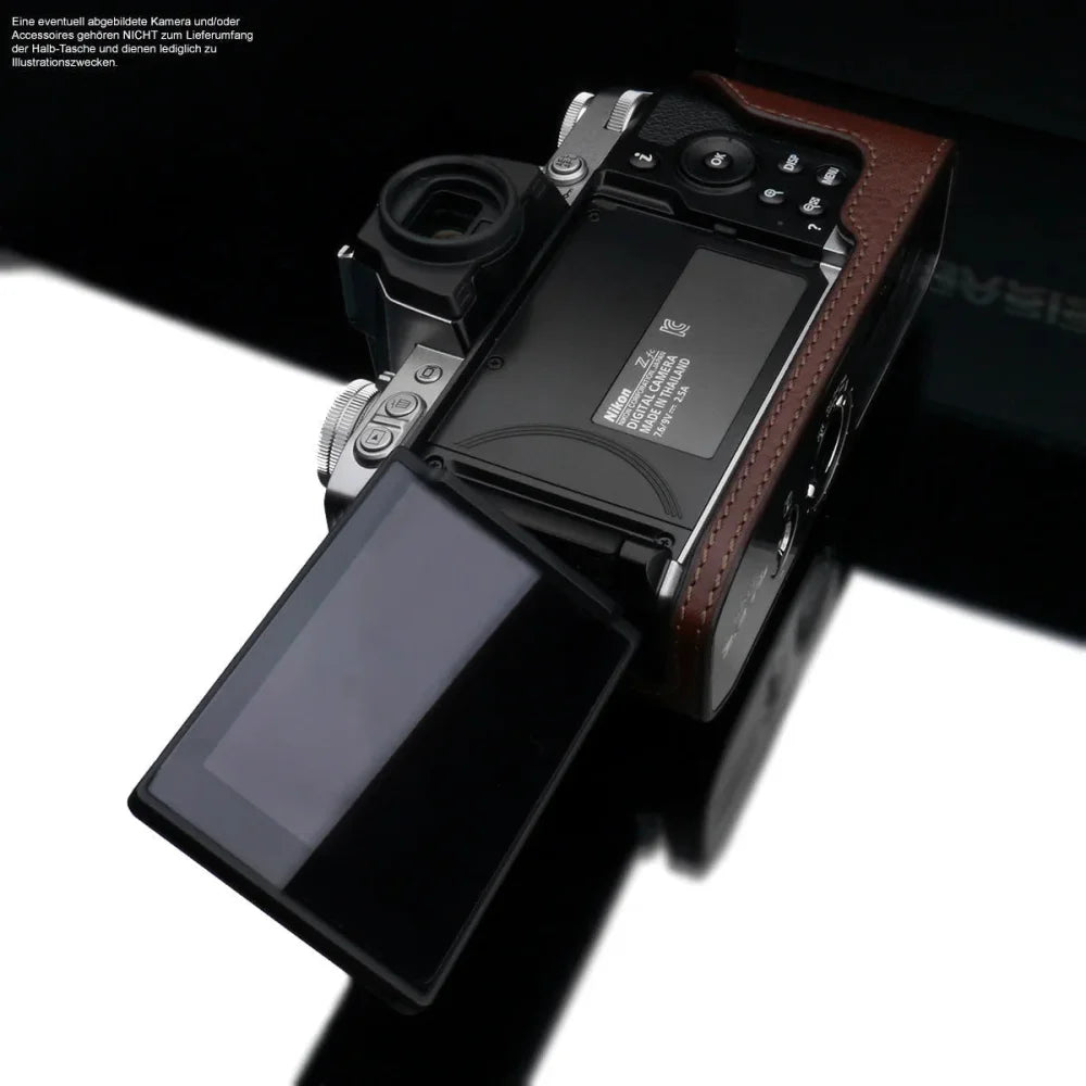 Half Case Bereitschaftstasche | Dunkelbraun, Leder, Nikon | Gariz Design | Tasche Für Nikon Zfc Kamera Aus Hochwertigem Leder In Braun Von