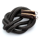 Kameragurte | Leder, Schwarz, Seil | Sailor Strap | Trageriemen Für Kamera Aus Seil Und Leder | Schwarz Braun | Handgefertigt |gr.s