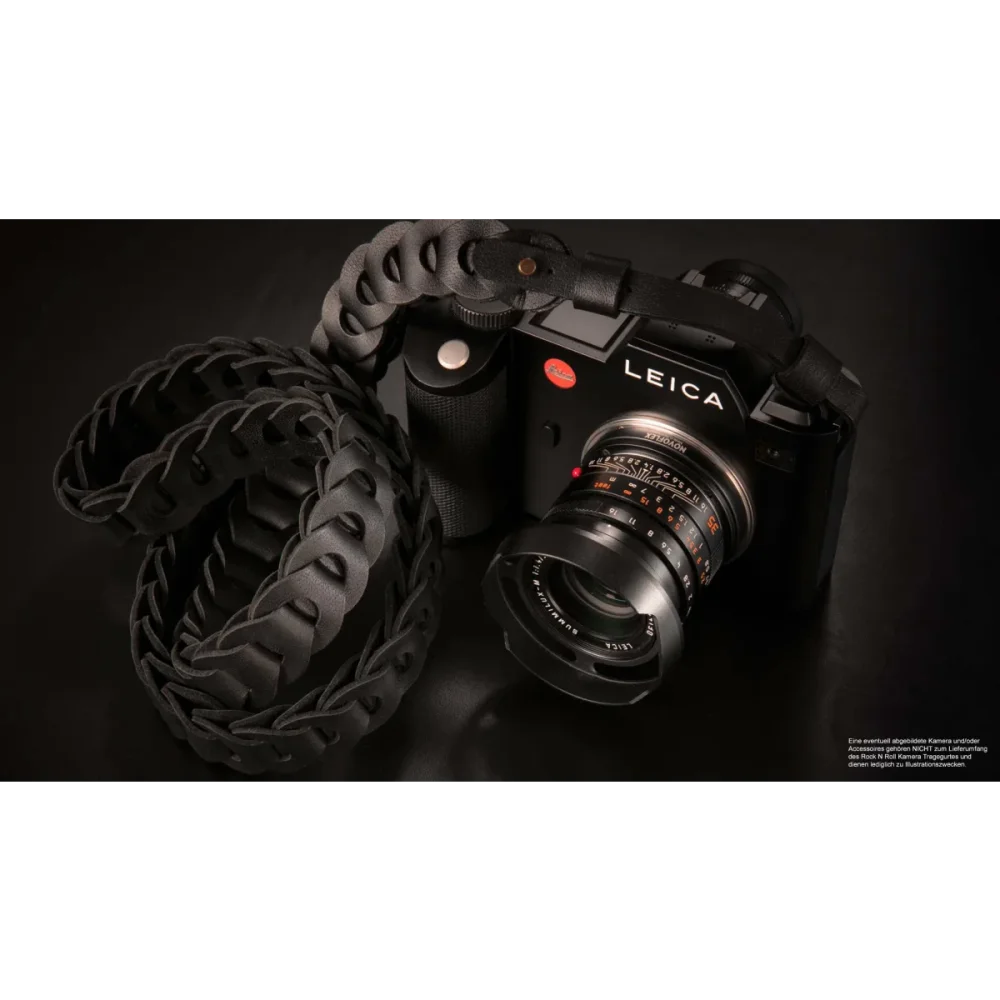 Kameragurte | Leder, Schwarz | Rock n Roll Camera Straps And Bags | Trageriemen Für Leica Sl Sl2 s Kamera | Rock n Roll Camera Straps |