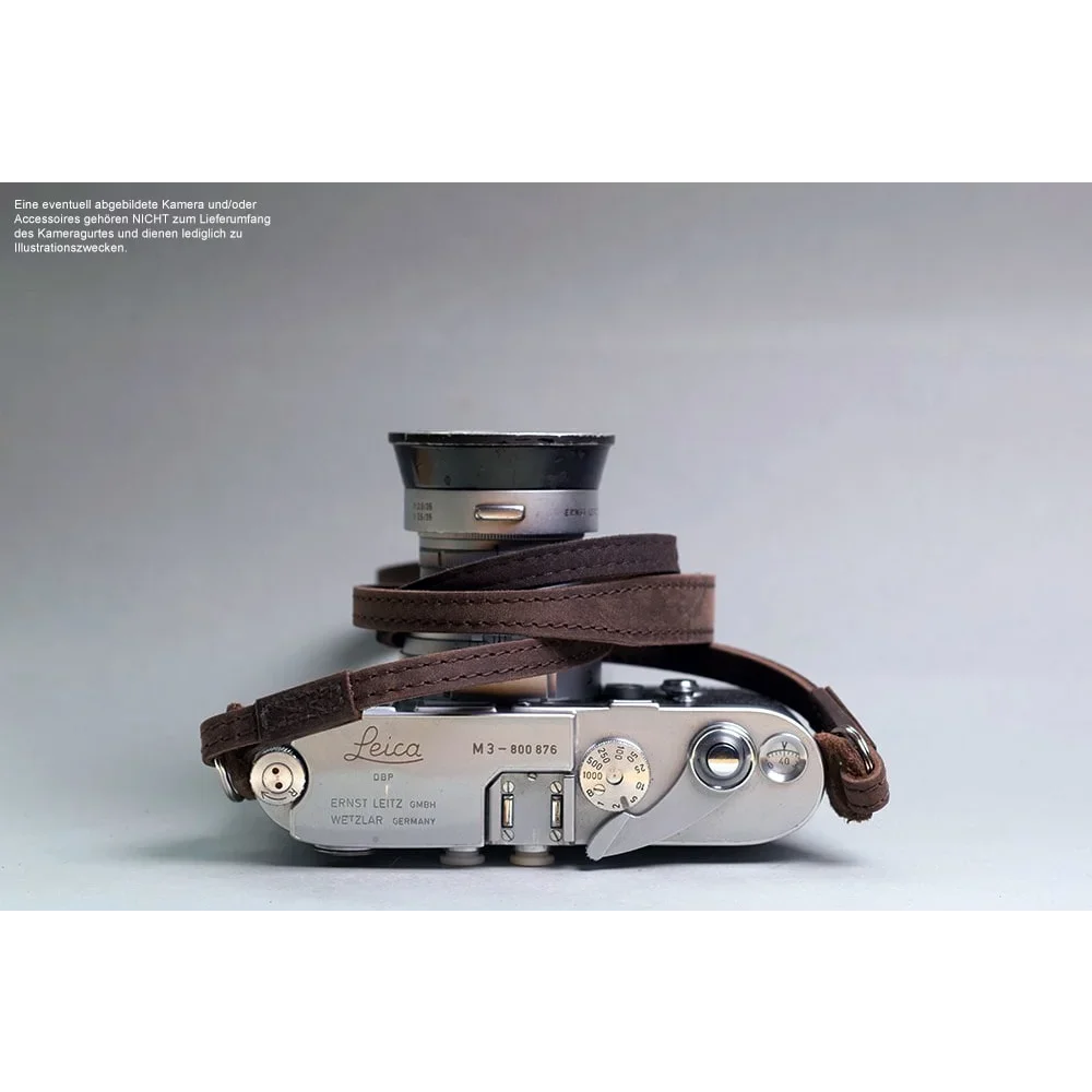 Kameragurte | Dunkelbraun, Leder | Barton 1972 | Vintage Kameragurt Aus Leder Von Barton 1972 | Modell Essential | Kaffee Braun