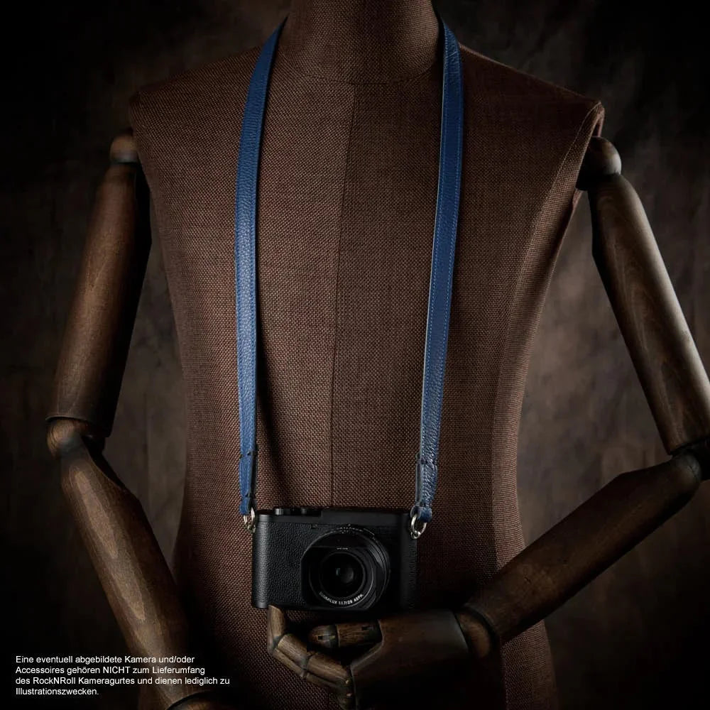 Kameragurte | Blau, Leder | Rock n Roll Camera Straps And Bags | Vintage Tragegurt Für Kameras In Blau Schwarz Von Rock n Roll Straps In